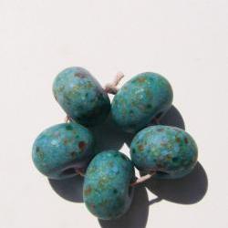 5 Lavender with Reduction powder lampwork Beads